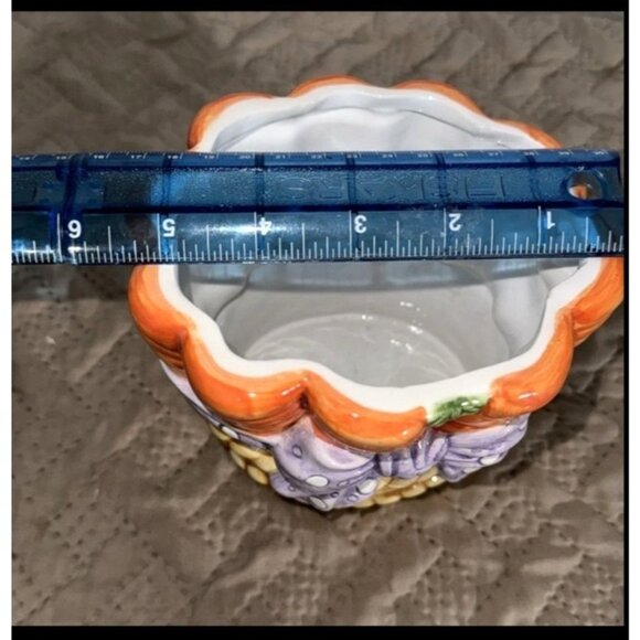 Ceramic Carrot Basket Cookie Jar With Chick Lid - Picture 7 of 8